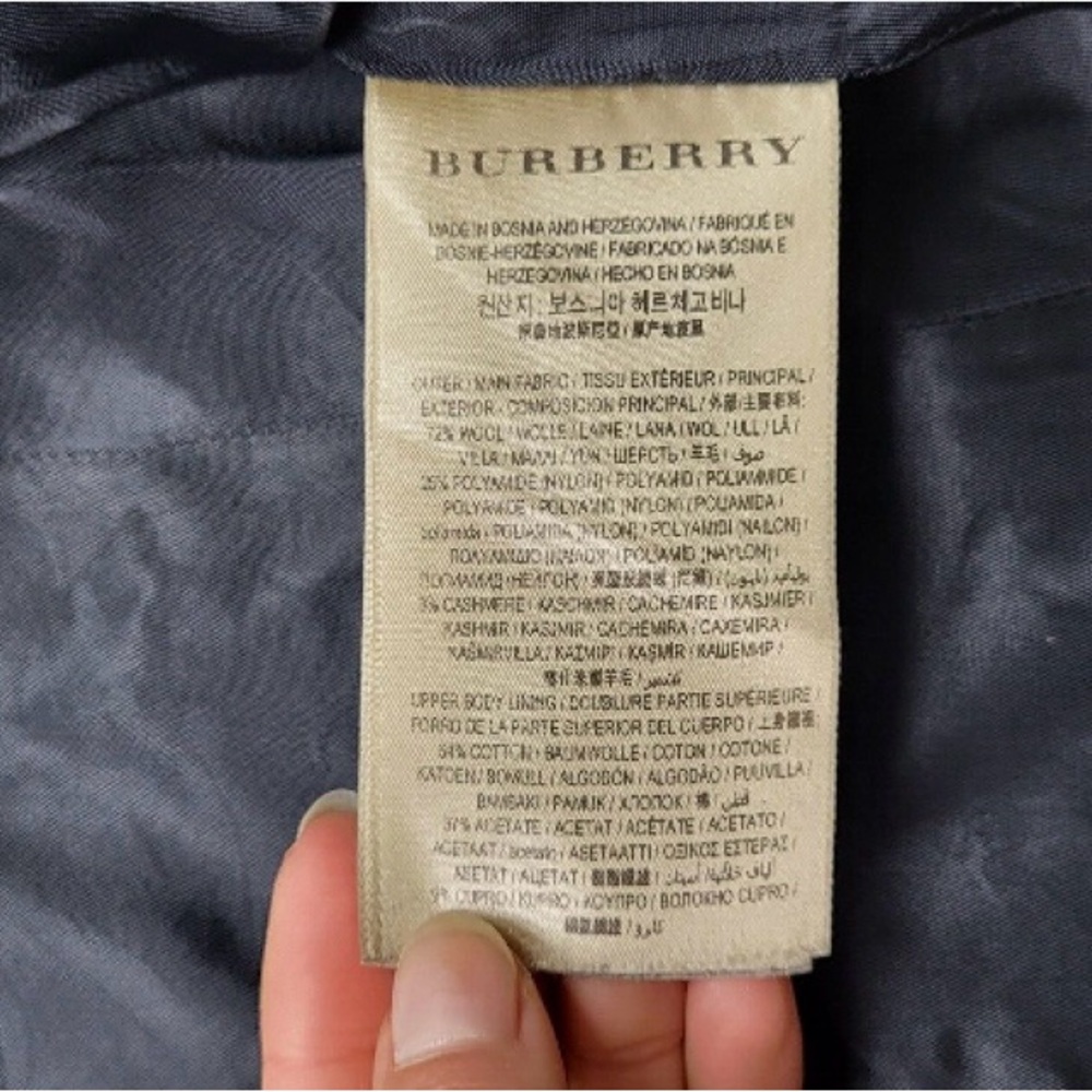 Burberry Navy Wool & Cashmere Coat -Size 38 or 4 - Picture 11 of 14